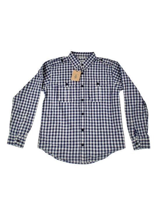 Lands' End Other - NWT Lands End Blue & White Chambray Check Long Sleeve Button Shirt Boys Size M